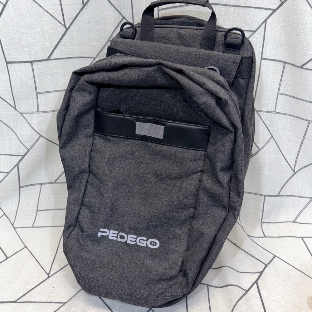 Pedego Pannier Bike Bag OS Charcoal Gray Electric Bicycle Commuter Rack Pouch